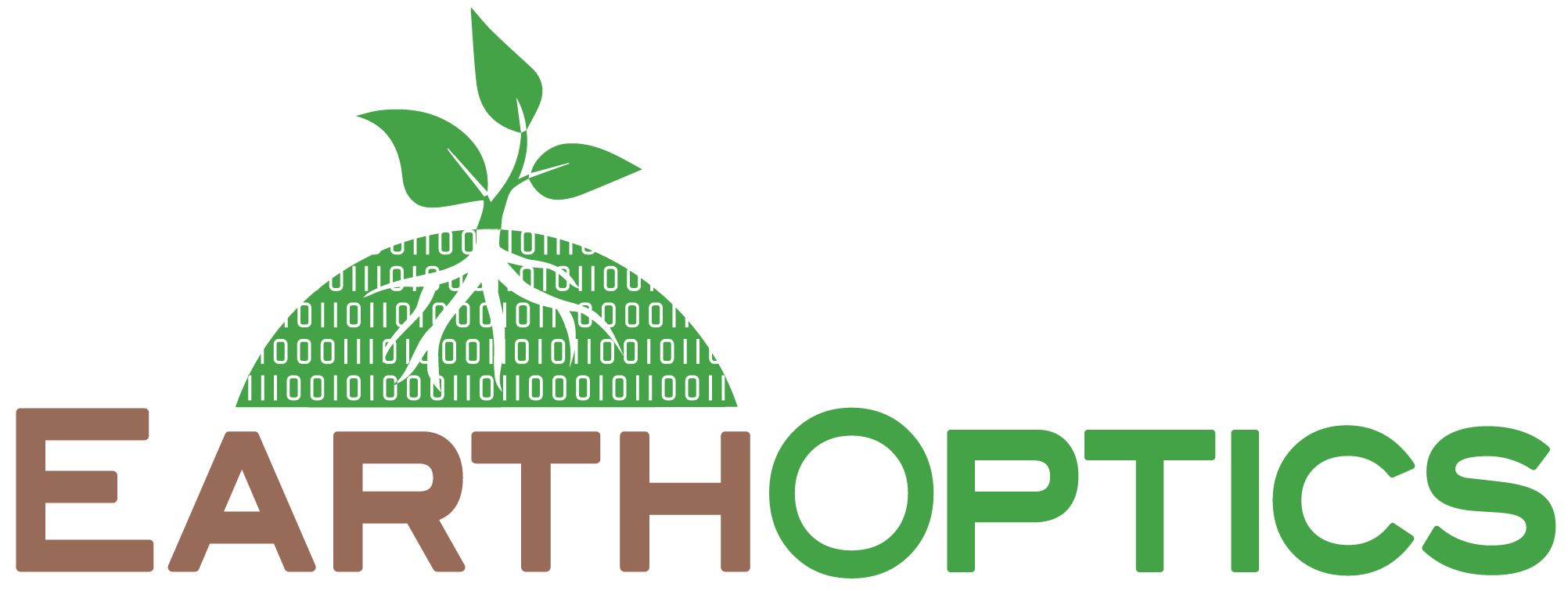 Earth Optics Logo with plant growing